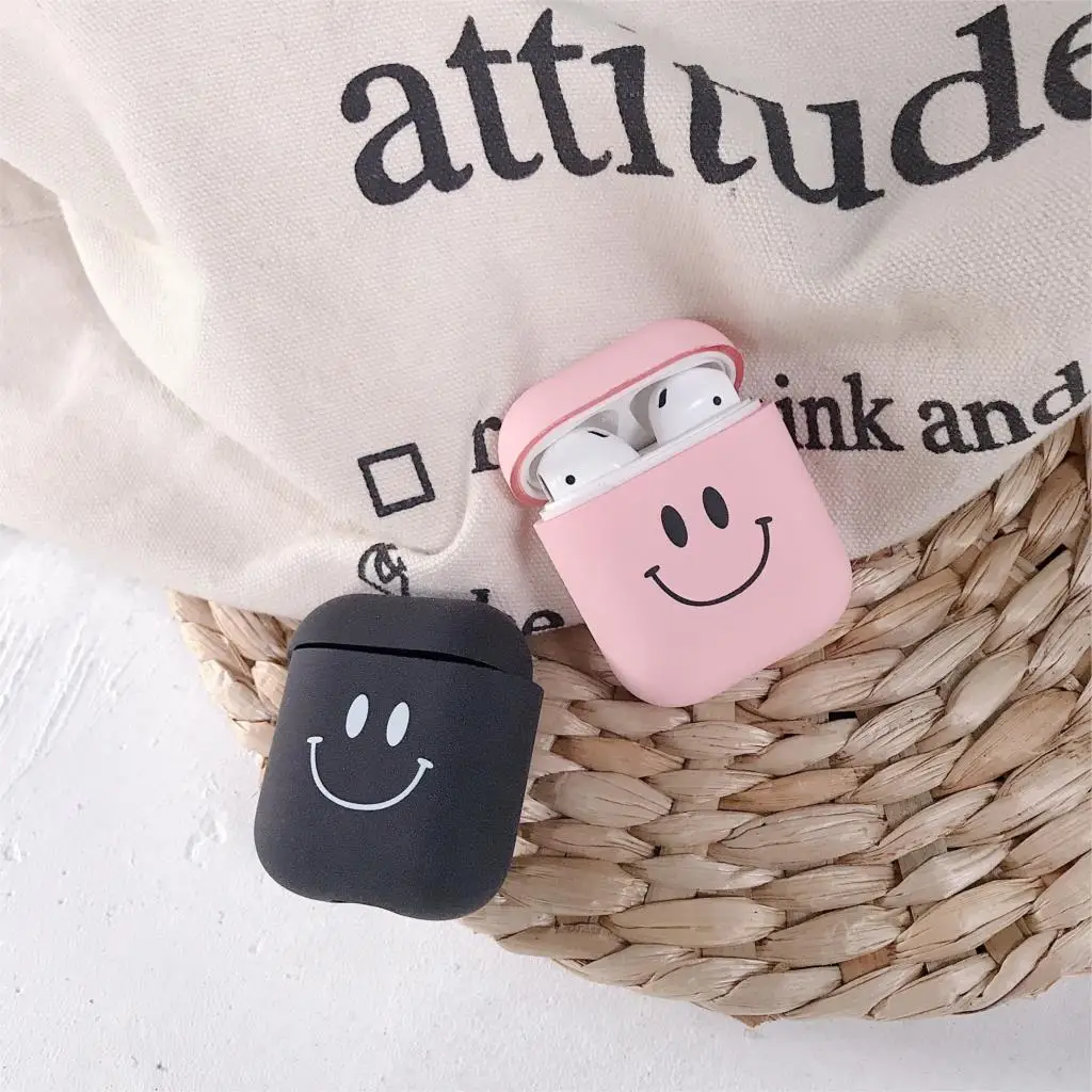 Чехол для наушников с милыми мультяшками чехол для Apple AirPods 1 2 Чехол Air Pods Матовый Жесткий ПК розовый протектор для пары аксессуары для кожи