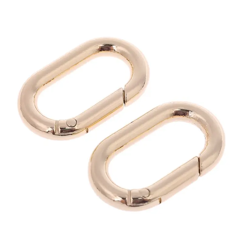 Металлический пружинный Овальный кольцевой брелок для ключей кожаный ремень