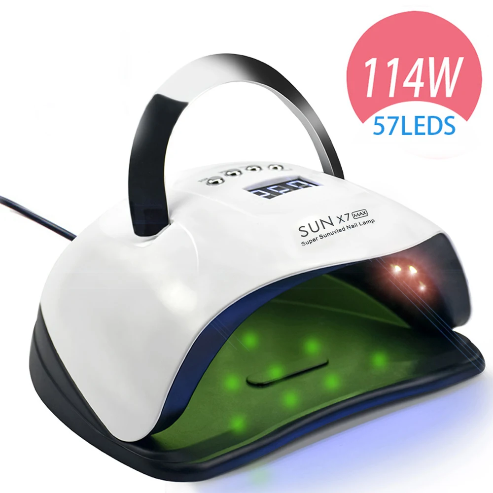 

114W 57 PCS LED Nail Lamp Nail Dryer Dual hand LED UV Lamp For Curing UV Gel Nail Polish With Motion Sensing Manicure Salon Tool