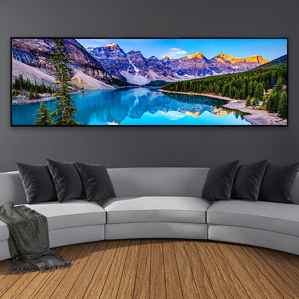 

Modern Posters Prints Nature Landscape Canvas Painting Beautiful Mountains and Water for Living Bedroom Wall Art Home Decoration