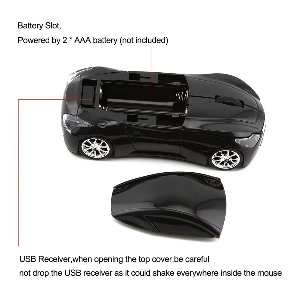 Новый мини 3D мыши спортивные машинки USB флеш накопители Беспроводной Мышь 1600