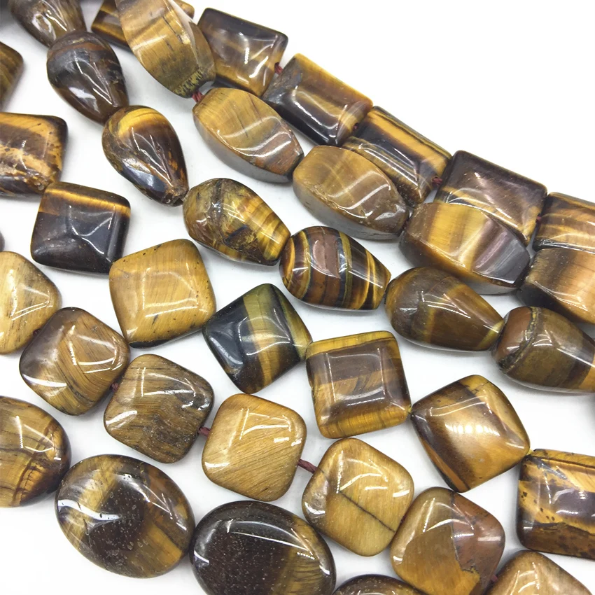 

9 style natural stone yellow tiger eyes stone coin rectangle heart barrel twist triangle loose beads jewelry 15inch B171
