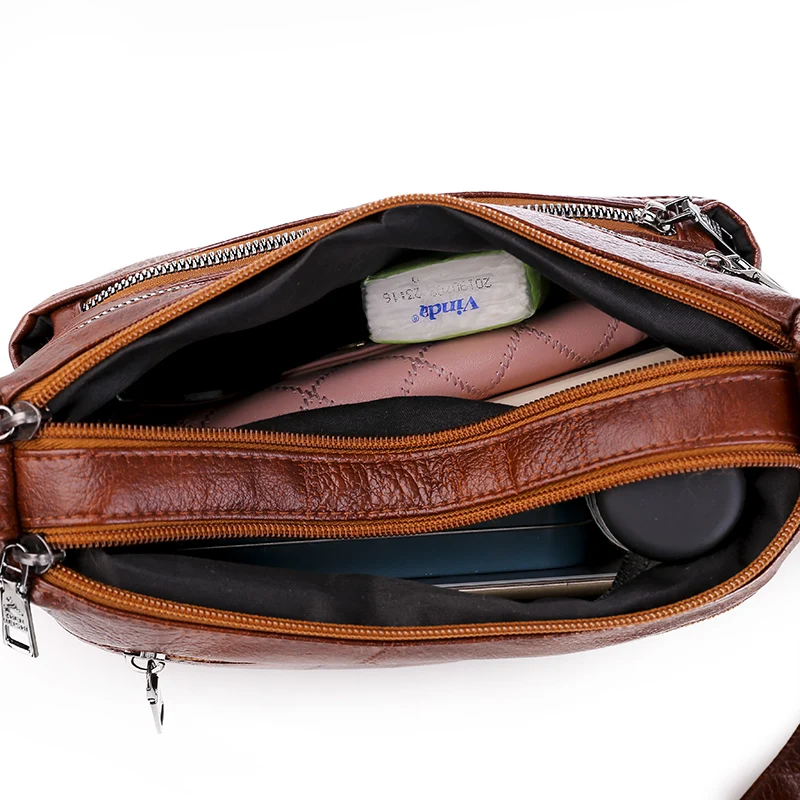 Винтажная сумка через плечо для женщин легкий мессенджер с несколькими