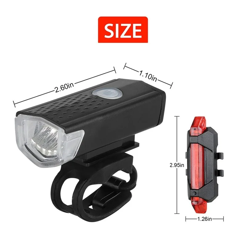Bike Bicycle Light USB LED Rechargeable Set Mountain Cycle fore Back Headlight Lamp Flashlight luces bicicleta accessories | Спорт и