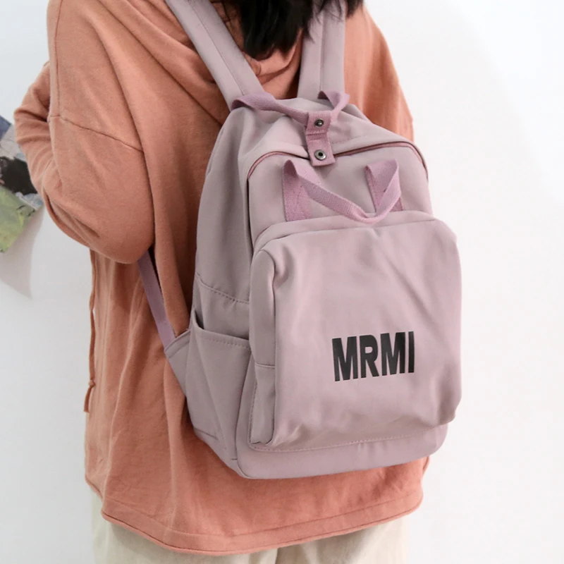 

New Fashion Nylon Backpack Women Solid Color Women Classic Shoulder Bag Fashion Schoolbag for Teenage Girl Backpacks Travel Bag