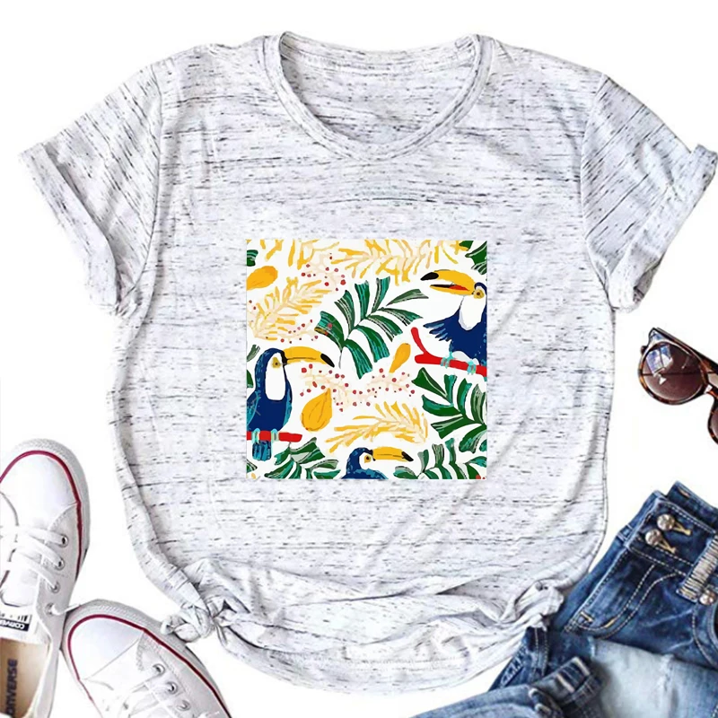 

Tropical Pattern Summer T Shirts Womens Clothing Summer Hawaii Cartoon Tshirts Beach Vacation Travel Tees Beach Style Tops Pink