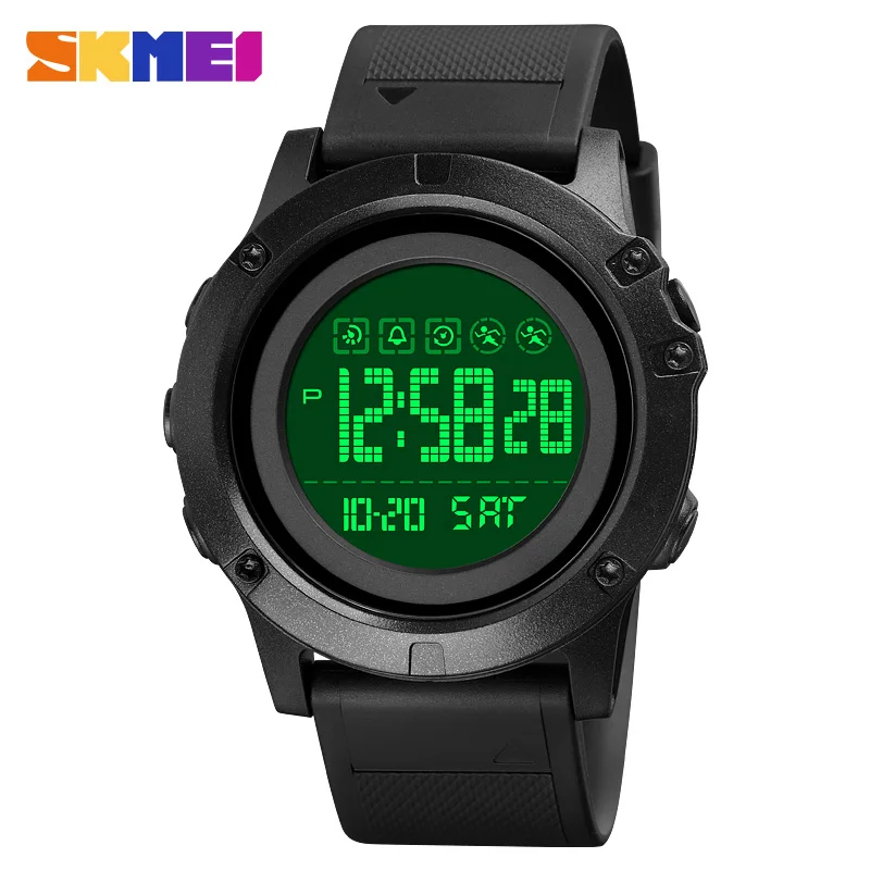 SKMEI Top Brand Digital Male Clock Military 2 Time Stopwatch Countdown Men Sports Watches 50m Waterproof Relogio Masculino 1727