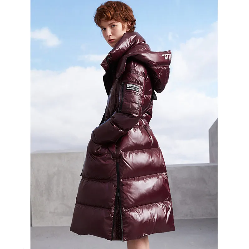 MissFoFo 2019 Новая мода зимняя женская куртка на утином пуху яркая с капюшоном