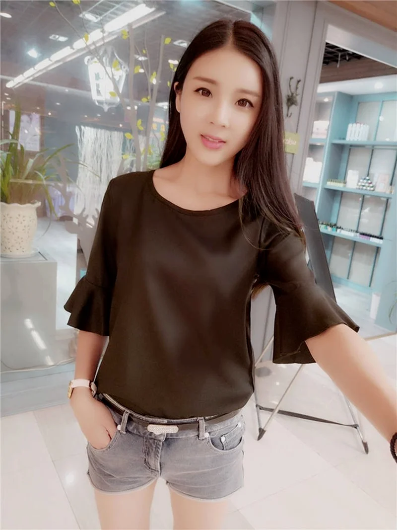 Женские блузки на весну и лето женские шифоновые рубашки топы сексуальные