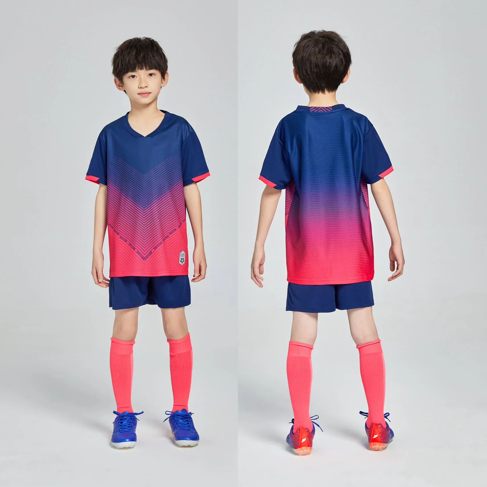 

Children's Football Jerseys Sets Boys Soccer Uniforms Kid Play Ball Training SportWear Kits Girls Team Football Shirts Uniform