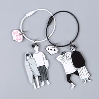 couple cute creative acrylic keychain funny cartoon couple interaction key chain keyring bag pendant accessories dropship new
