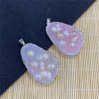 irregular drop shaped resin pearl sticky diamond fashion pendant used to make diy jewelry necklace and bracelet size 30x50mm