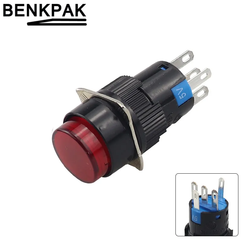 Светодиодный кнопочный выключатель 16 мм 5 В 12 24 220 В|switch lamp|lamp switchpush button lamp switch |
