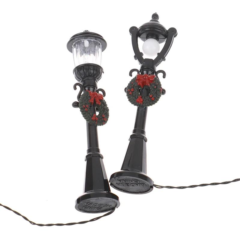 

1/12 Mini Dollhouse Christmas Street Lamp Light Chair Model Miniature Living Room Doll House Accessories Home Garden Decor