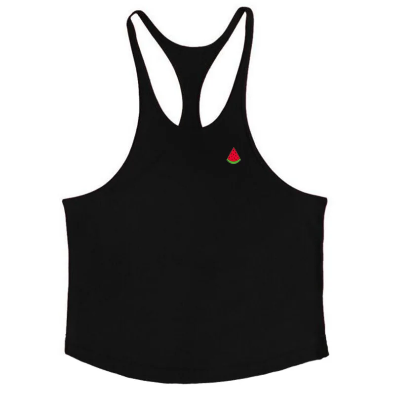 

Summer Men's Sexy Cute Low-cut Thin Shoulder Strap Fruit Print Fitness Vest Small Watermelon Sports Vest