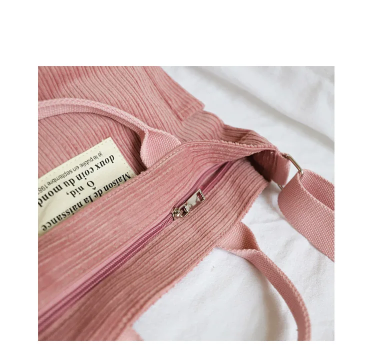 Женская Вельветовая сумка на плечо SMOOZA Большая вместительная тканевая