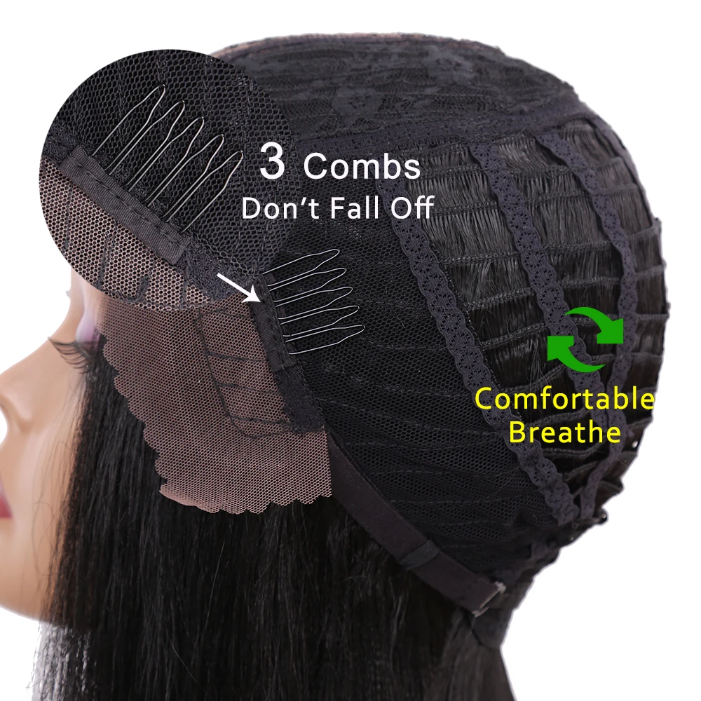 14 дюймов прямой Synethtic кружевной передний боб парик для черных/белых женщин