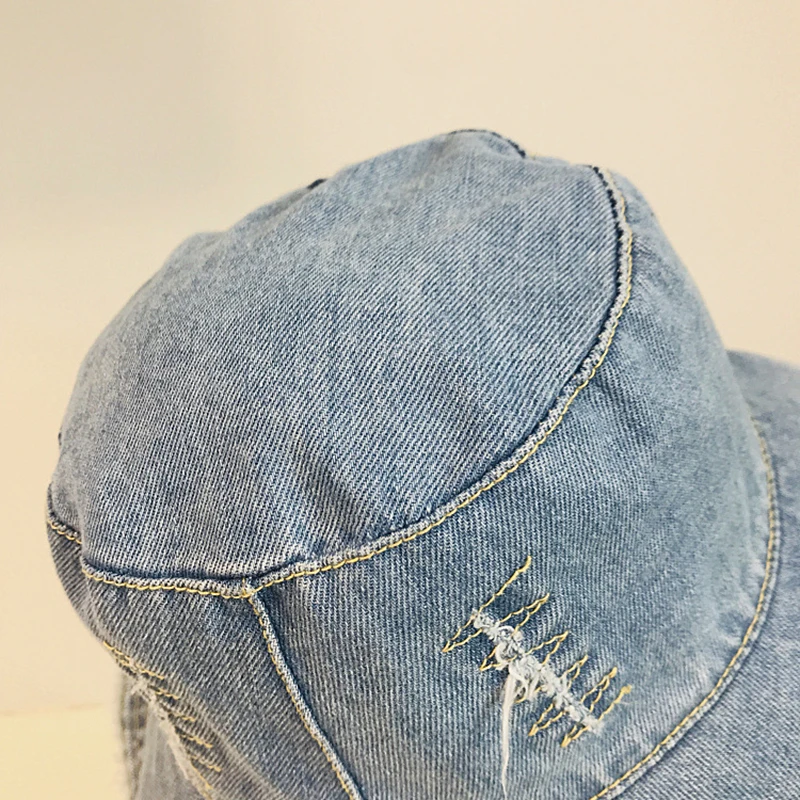 Fibonacci Fashion Bucket Hats For Women Spring Summer Panama Cap Washed Denim Casual Retro Sunscreen Beach Hat Fisherman Hat