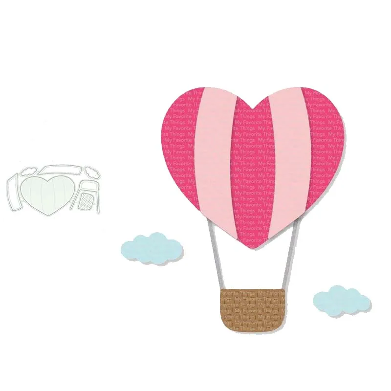 

2021 New Arrival Heart Hot Air Balloon Metal Cutting Dies for Scrapbooking Craft Die Cut Stencil Make Mould Sheet Decor Template