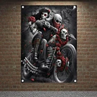 Плакаты Скелет Райдер, гобелен, HD обои, домашний декор, Череп, тату, искусство, баннеры, флаги, настенные украшения, холст, живопись