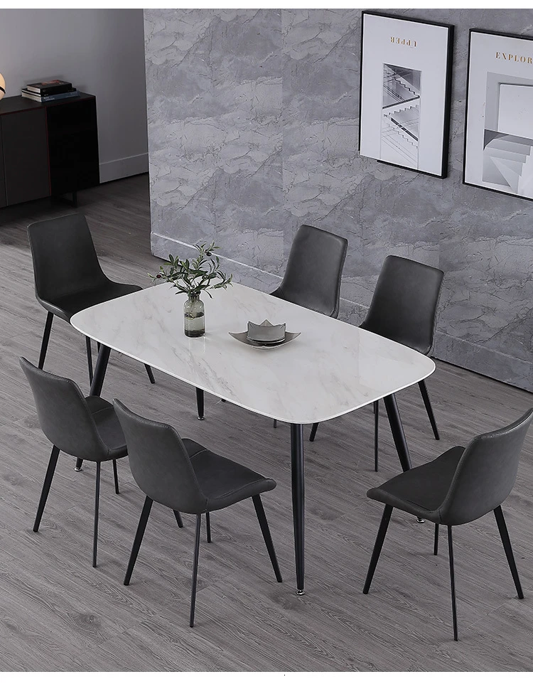 Dining Chair Home Modern Minimalist Nordic Restaurant Ins Net Red Light Luxury Leather Chair Creative Iron Chair Small Family