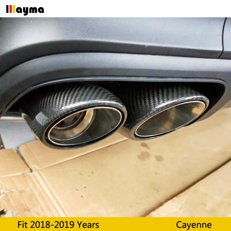 1 пара глушители для выхлопных газов из углеродного волокна Porsche New Cayenne 2018 2019 год s