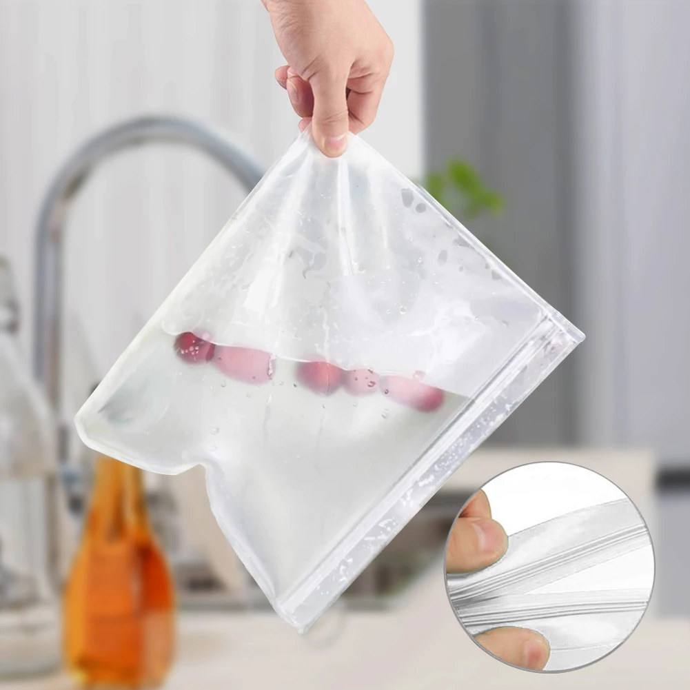 

4Pcs Freezer Bags New Silicone Leakproof Cup Fresh Fruit Sandwich Pouch Ziplock Shut Pouch Food Storage Bag Containers Reusable