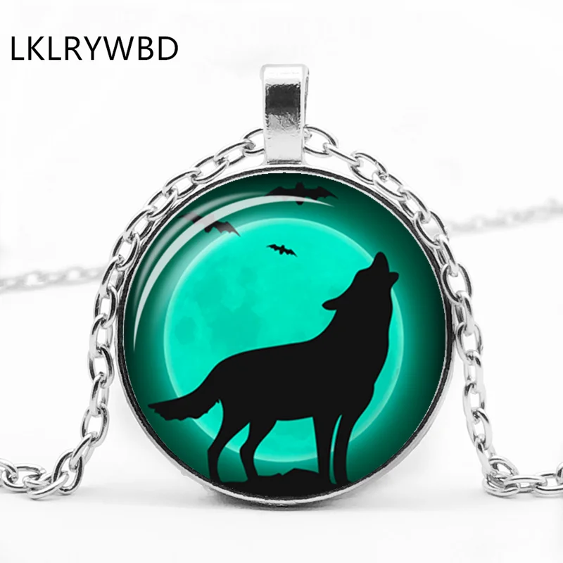 Модное красочное ожерелье волка дикого выпуклая круглая стеклянная