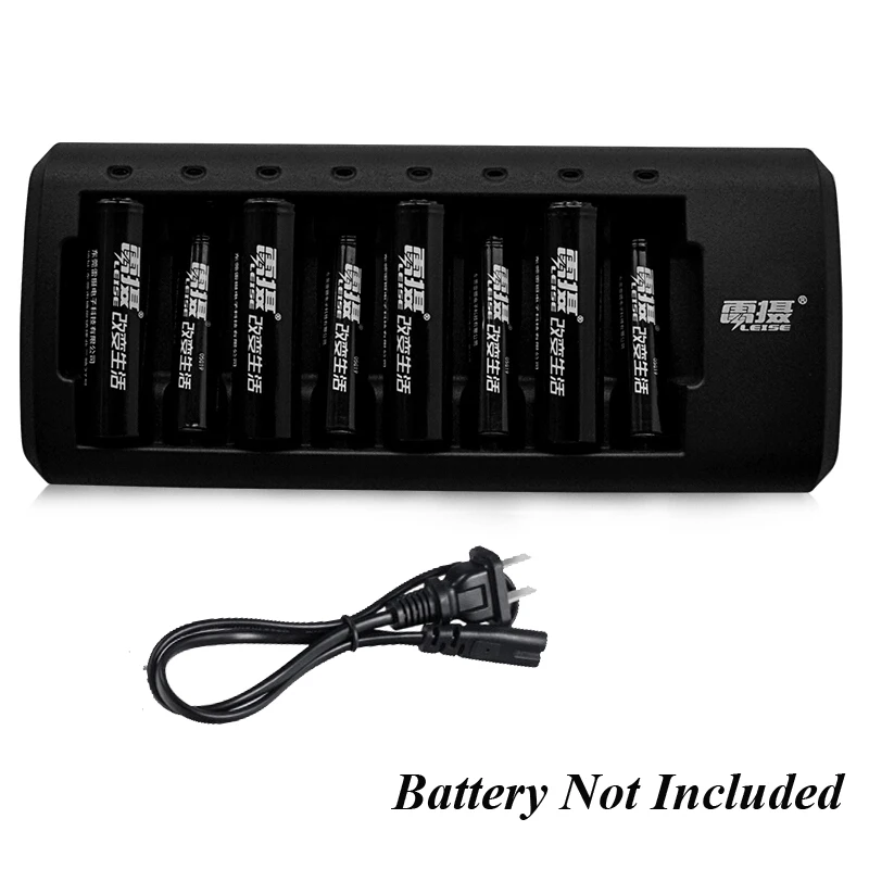 C818 Black Leise 8 слотов зарядное устройство для аккумуляторов AA AAA Ni-CD Ni-MH 2a 3a аккумуляторная батарея Быстрая зарядка указывающий светильник - Цвет: C818 Black