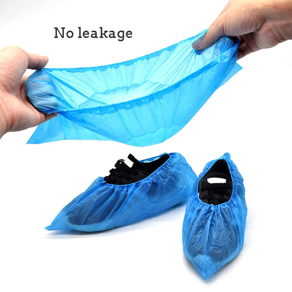 100 шт. одноразовых пластиковых чехлов для обуви CPE наружной и внутренней защиты от