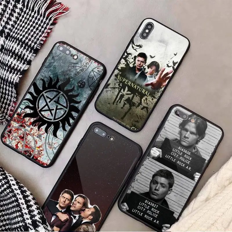 

Supernatural tv show Phone Case Tempered glass For iphone 6 7 8 plus X XS XR 11 12 13 PRO MAX mini