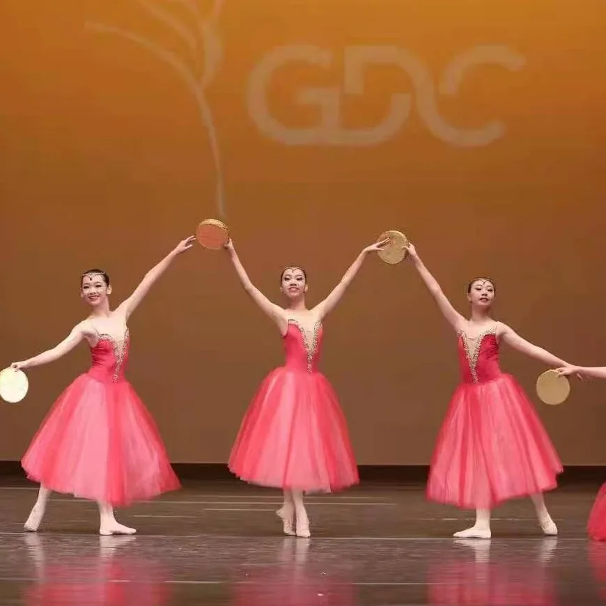 Красное Длинное балетное платье пачка для девочек и взрослых женщин