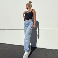 hip butterfly print casual high waist y2k mom denim 90s indie oversize women harajuku fashion baggy straight jeans streetwear