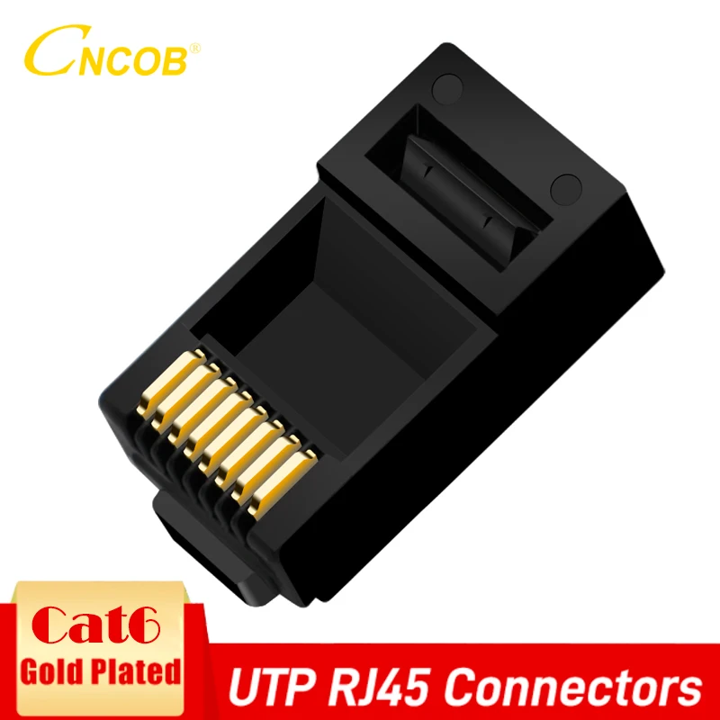 

Сетевой разъем CNCOB Cat6 Rj45 8P8C, модульный Ethernet гигабитный кабель, прозрачная головка, сетевой разъем с позолоченным покрытием