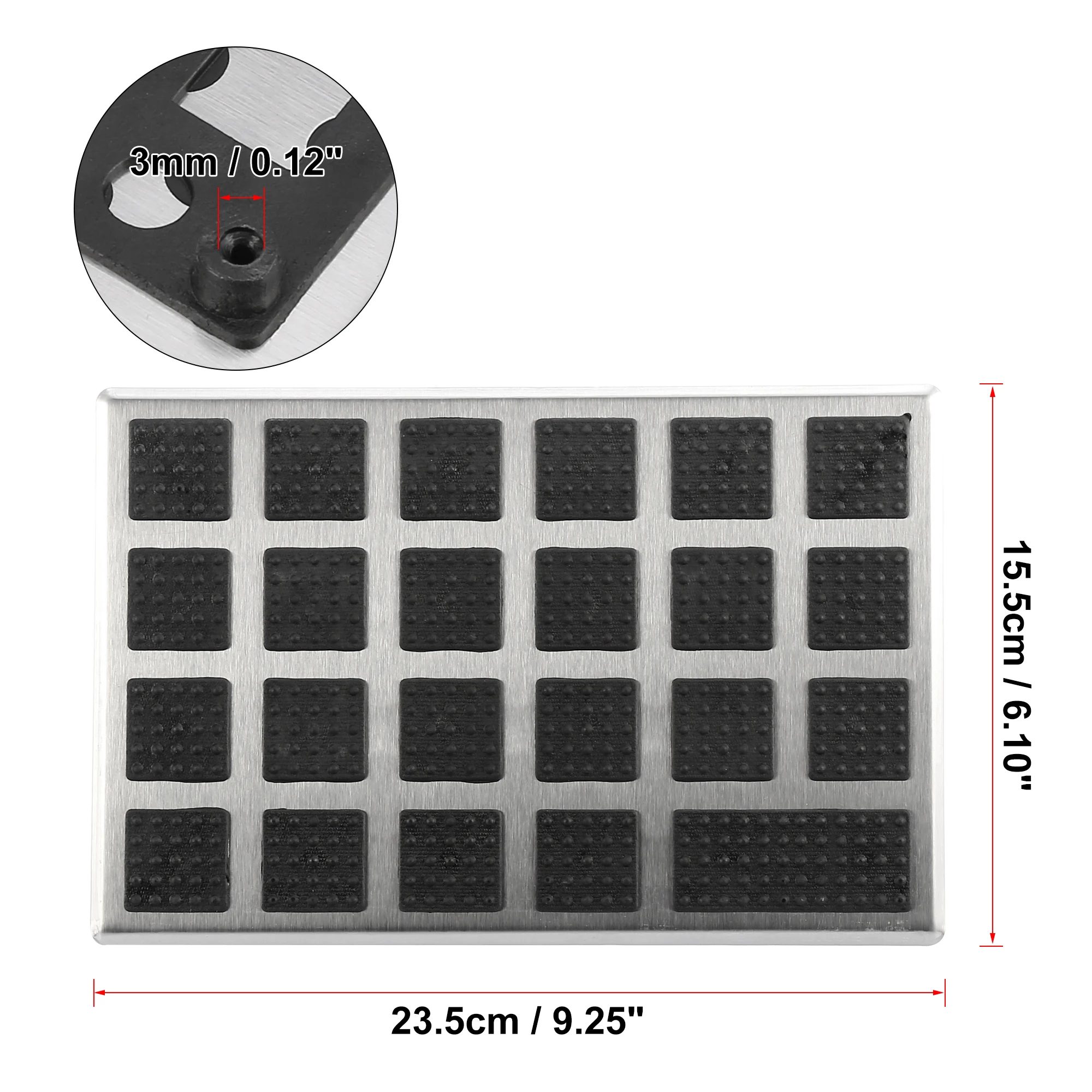 Uxcell 2 шт. ПВХ Нержавеющая сталь автомобиль грузовик коврик для ног пятки пластины