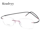 Оправа для очков Krasivyy без оправы из чистого титана, женские ультралегкие оптические очки по рецепту, мужские брендовые овальные очки для близорукости 2022