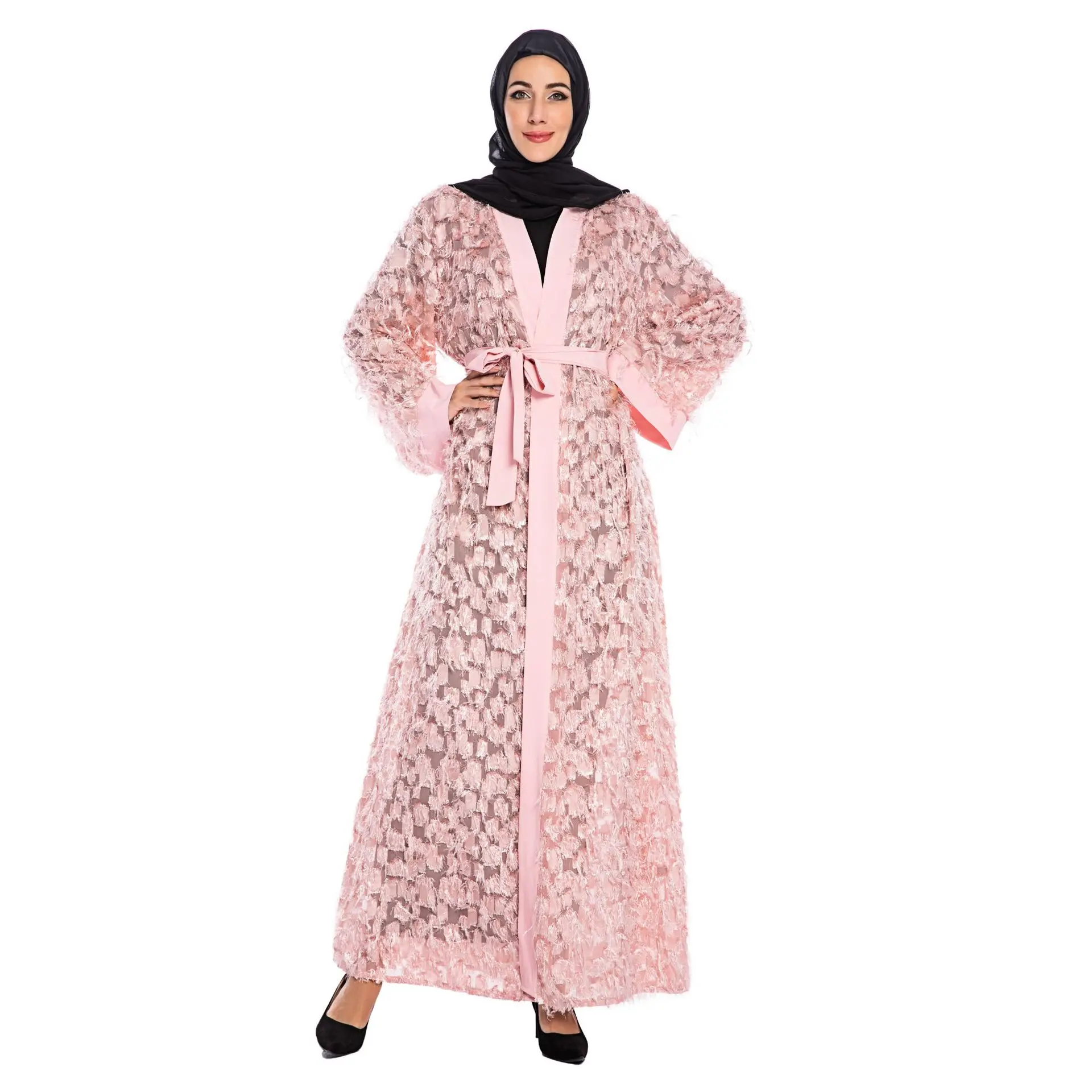 

Ramadan Eid Open Abaya Dubai Turkey Hijab Dress Abayas for Women Muslim Arabic Islam Clothing Caftan Kaftan Robe Djellaba Femme