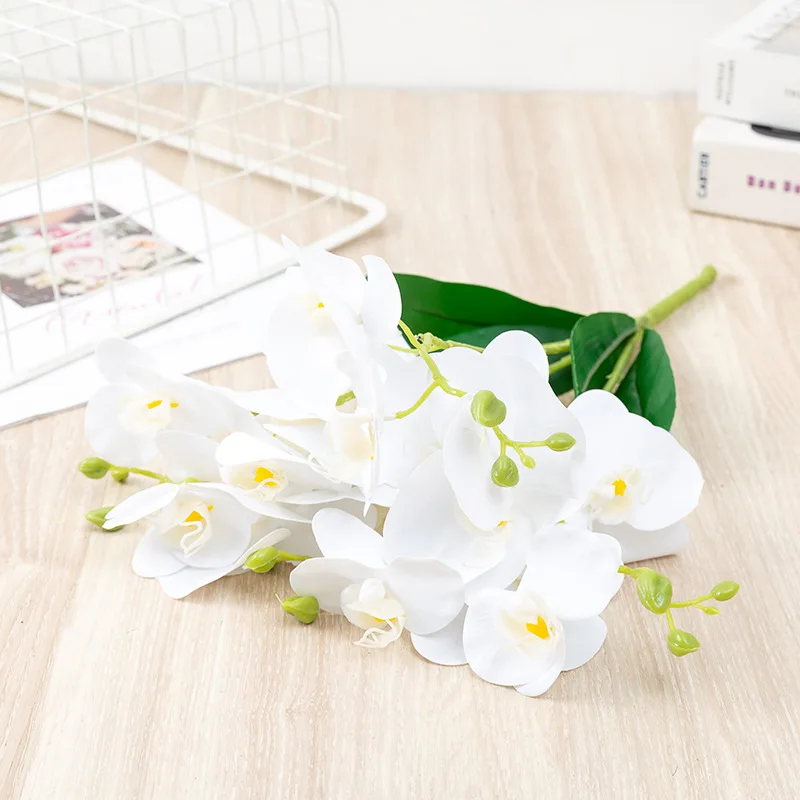 

New15 Phalaenopsis Artificial Flowers Flower Arrangement Home Hotel Dining Table Office Wedding Decoration DIY Photography Props