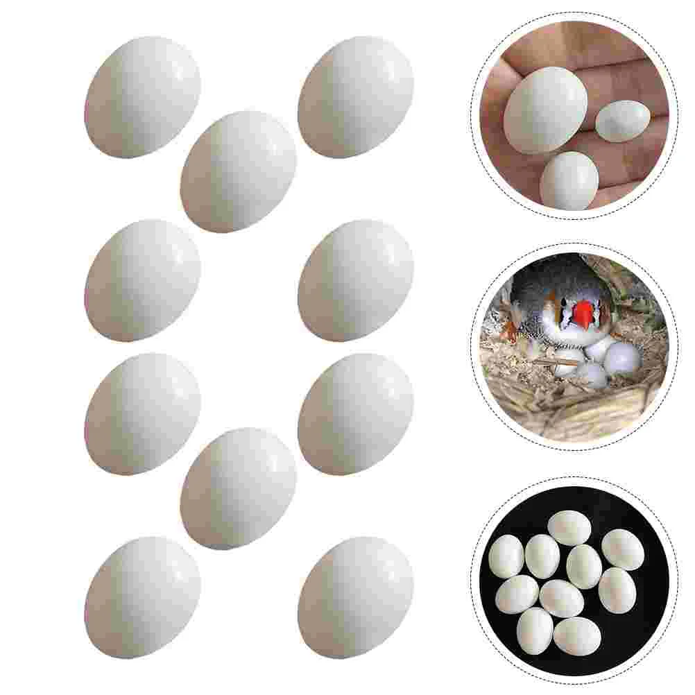 

10pcs Realistic Bird Dummy Eggs Plastic Fake Bird Egg Bird Laying Prop DIY Plastic Easter Eggs Decoration Educational Toys