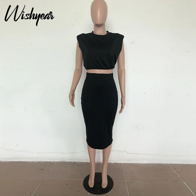 Пикантный комплект Wishyear из двух предметов для женщин летняя одежда укороченный