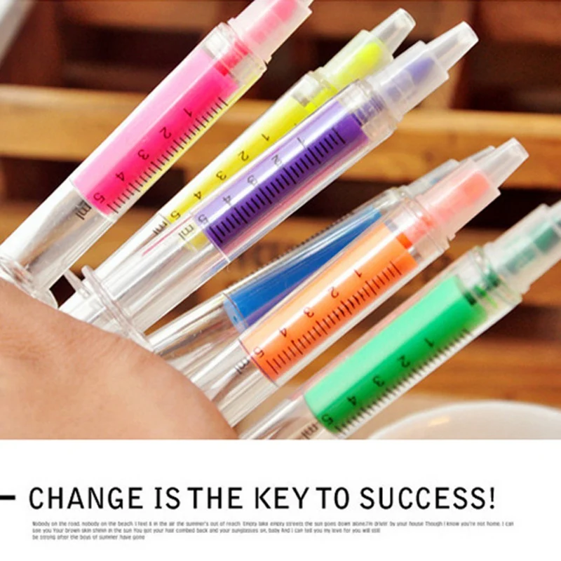 Новинка милый креативный цветной шприц с имитацией школьные принадлежности для