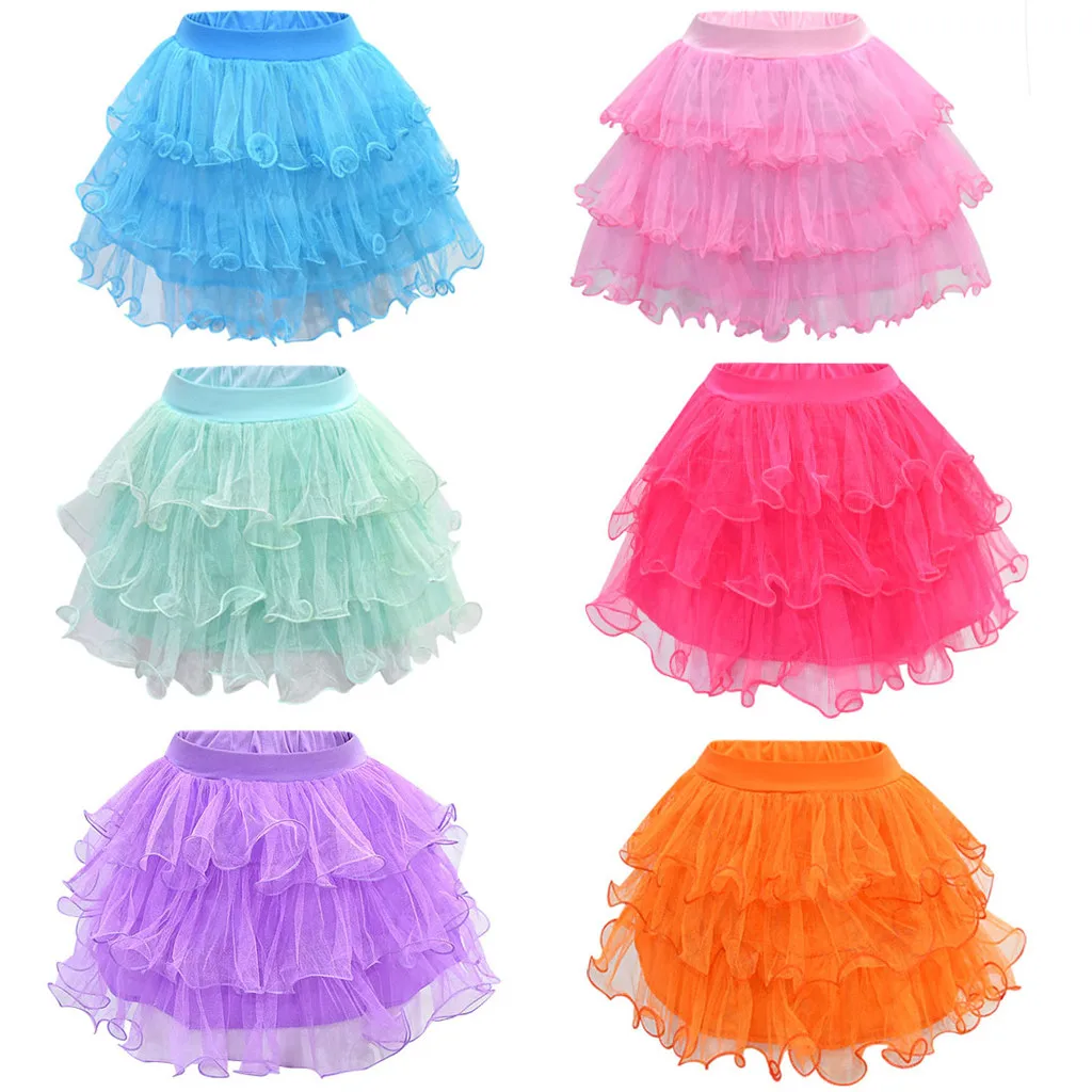 Детская блестящая танцевальная юбка пачка со звездами для маленьких девочек
