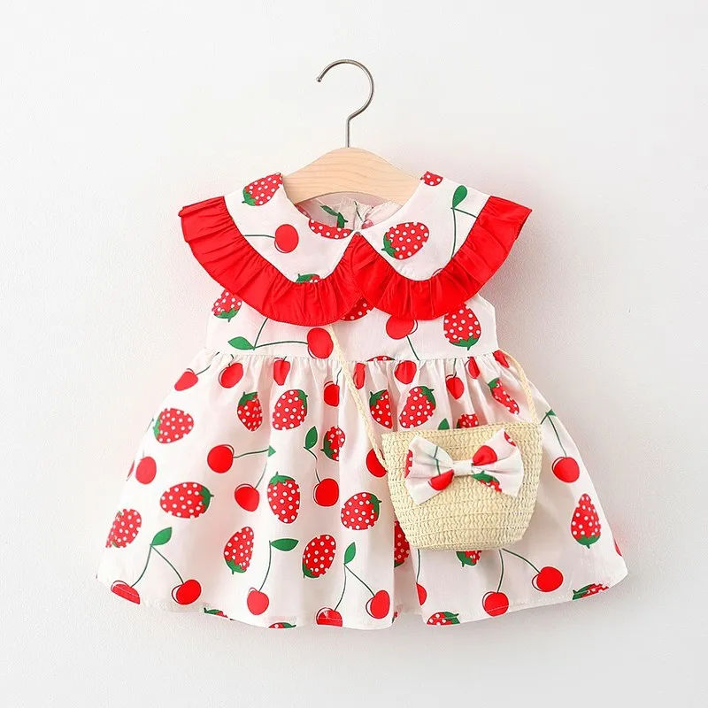 

2021 Summer Baby Dresses for Girls Baby Beach Print Sundress Newborn Clothes Infant Princess Dress Baby Clothing Outfits