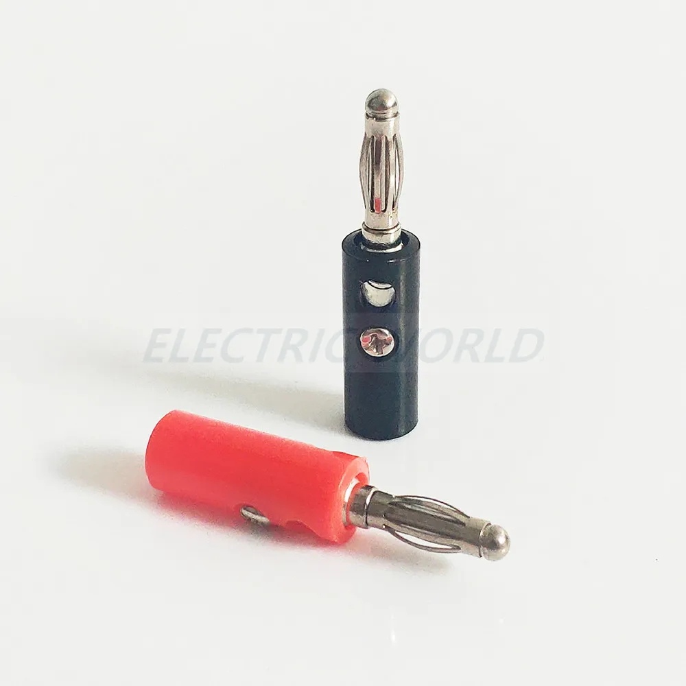 Metal banana clip connector Screw Gold Plate Plugs wire Connectors 4mm in stock Black Red plug socket Crocodile clips | Обустройство