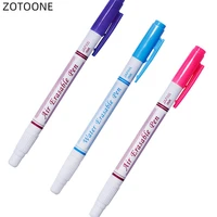 3pc pens double head pink blue purple air water erasable pen fabric marker water soluble automatically disappear pen sewing tool