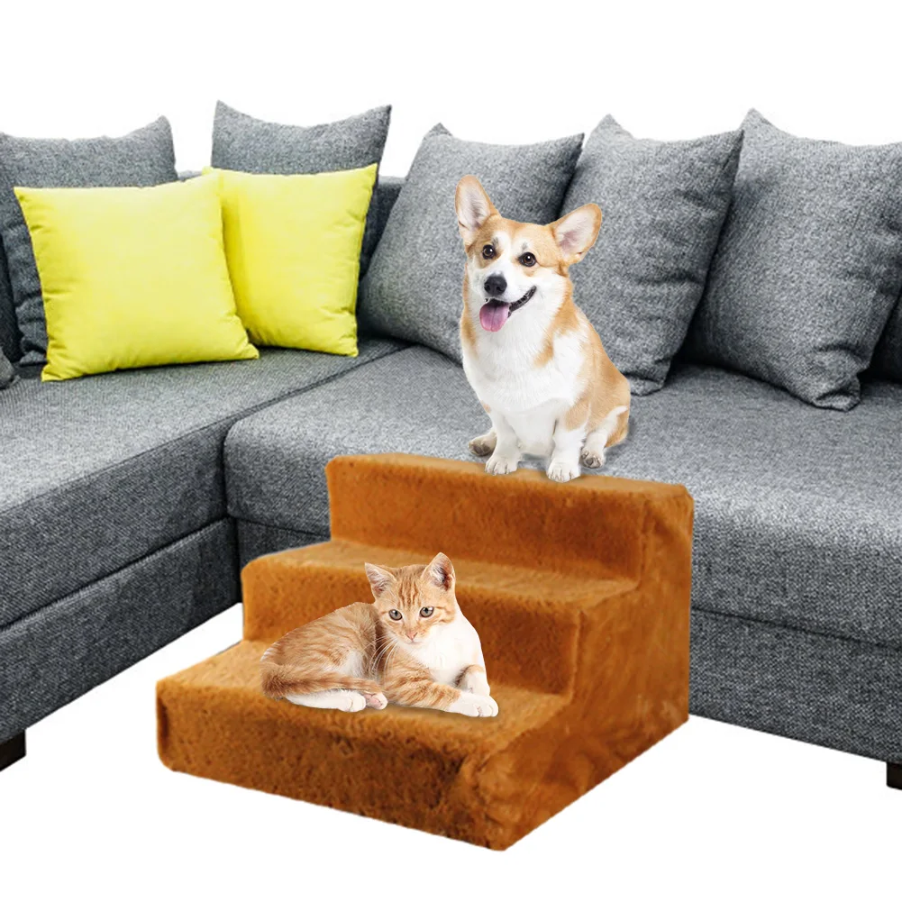 

Pet Dog Stairs Anti-slip 3 Steps Ladder Puppy Cat Removable Bed Stairs Assembly Ramp Climbing Floors Staircase Pet Ladder