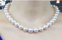 classic round 10 11mm south sea white pearl necklace 18inch