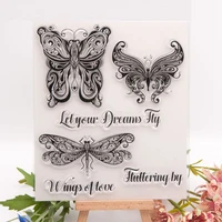3 butterflies stamps new 2021 new design clear stamps for scrapbooking transparent rubber seal stamp for card making