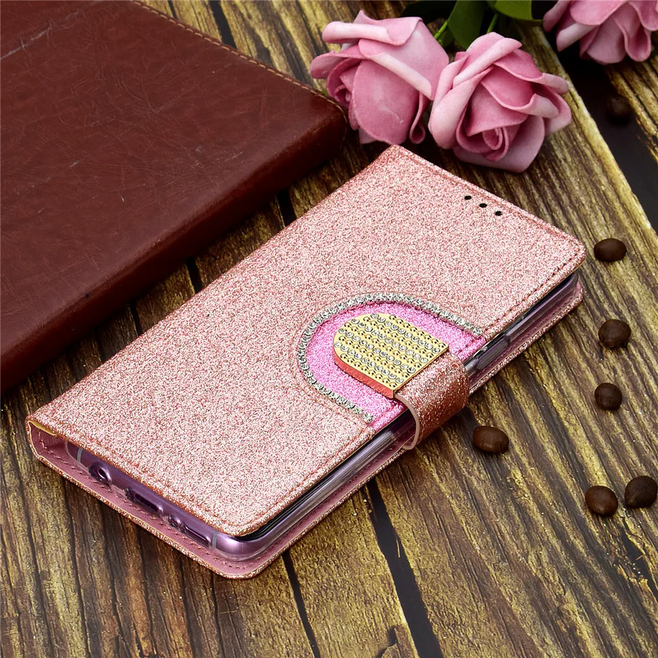 Роскошный кожаный бумажник блестящий зеркальный Чехол для мобильного телефона s
