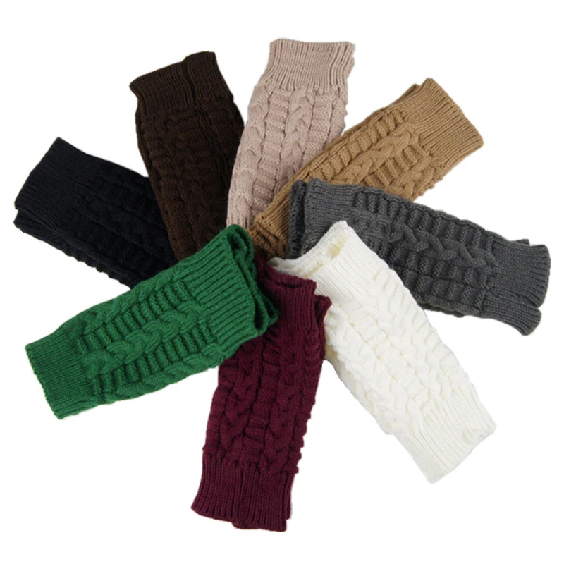Модные вязаные зимние перчатки унисекс без пальцев для мужчин и женщин мягкие